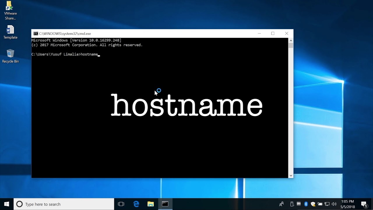 command to display hostname in windows