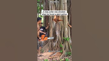A tree cutter was shocked when he found a giant python.