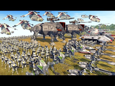 Full-Scale CLONE ARMY Invasion of MANDALORE! – Men of War: Star Wars Mod