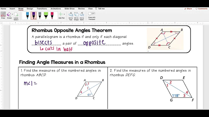 7.4B Finding Angle Measures in a Rhombus
