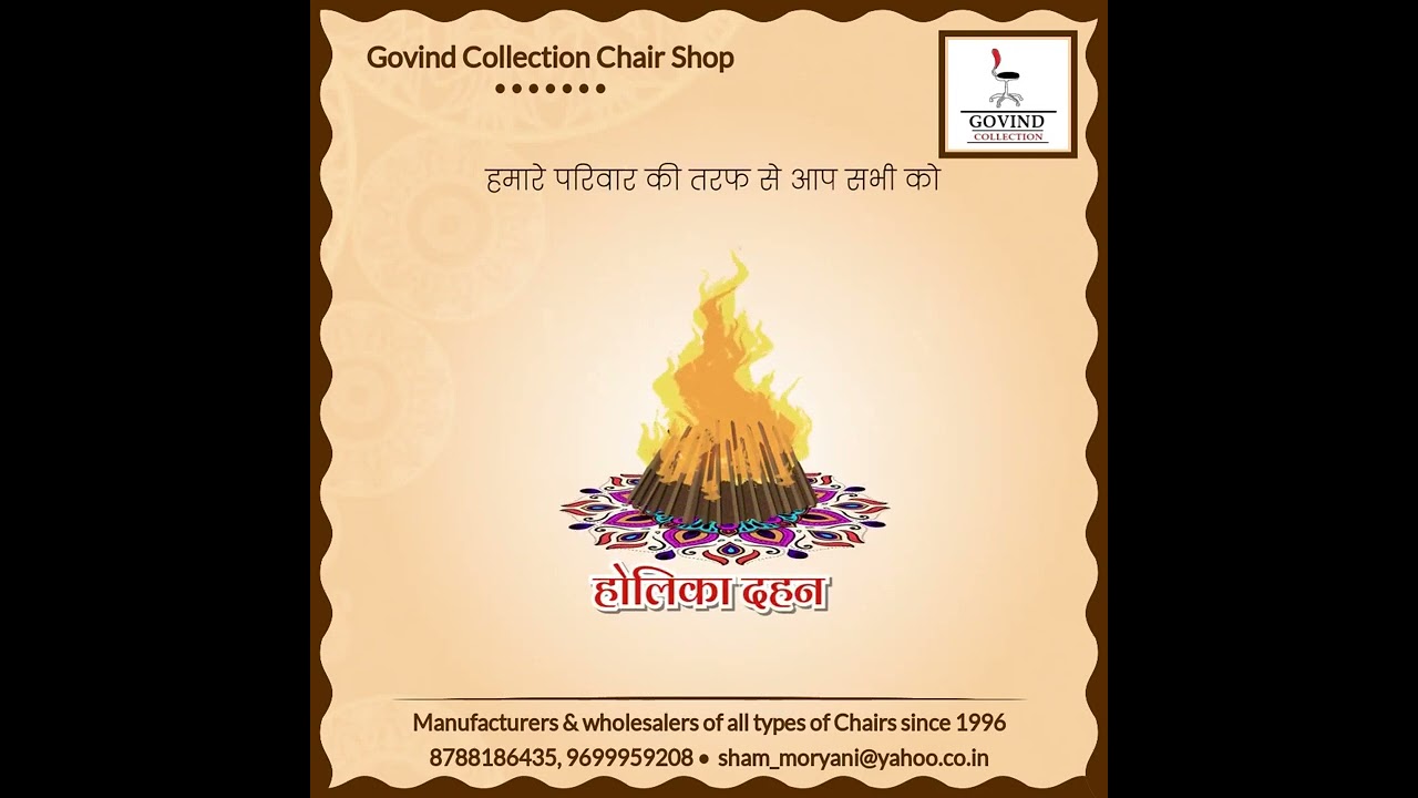 Holi wishes from Govind Collection chair shop