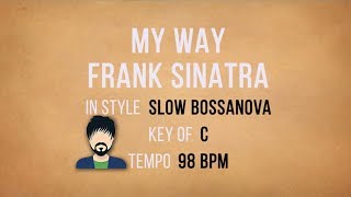 Video thumbnail of "My Way - Bossanova - Karaoke Male Backing Track"