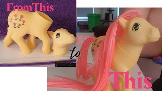 How To Rehair a G1 My Little Pony (Posey) screenshot 5