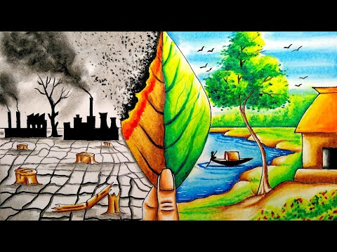 Pollution Natural environment Drawing Mask, Drawing pollution mask,  watercolor Painting, environmental png | PNGEgg