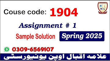 Aiou 1904 assignment 1 Spring 2025 solutions   @picksPK