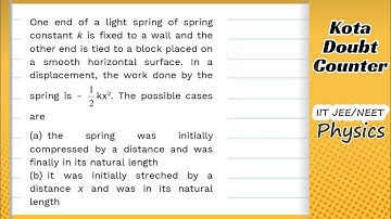 HCV: One end of a light spring of spring constant k is fixed to a wall and the other end is tied to