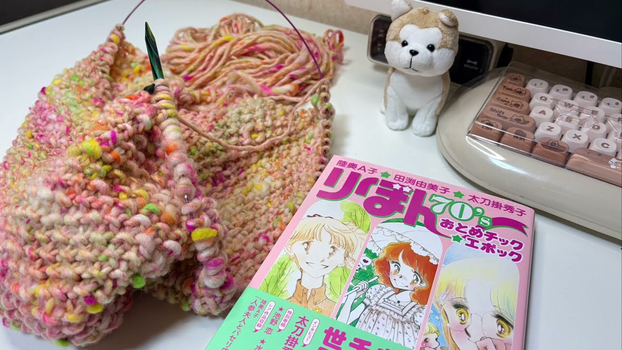 趣味時間VLOG/編み物とクロスステッチとりぼん🎀