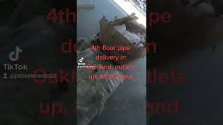 Pipe delivery in #oakland #california. By hand. 💪 Fire Sprinkler fitter