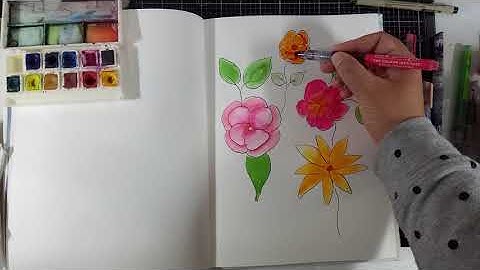 ink sketch/Jane Davenport mermaid markers/watercolor technique/simple easy for beginners