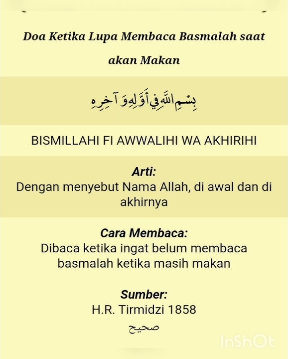 lupa membaca Basmalah ketika akan makan. #doa #shorts