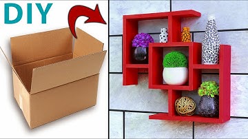 Easy DIY Floating Shelf From Cardboard | How to make Cardboard Wall Shelf #WallDecorationIdeas
