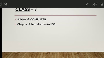 CLASS-3 ,  SUBJECT- Computer ,  CHAPTER- Introduction to IPO