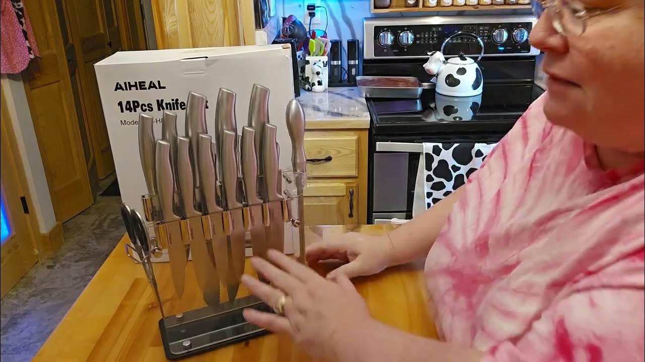 Knife Set, Aiheal 14PCS Stainless Steel Kitchen Knife ***Product review****  