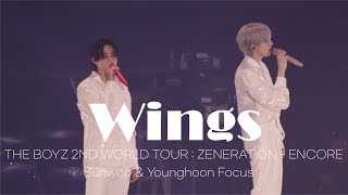(4K) 231201 더보이즈 THE BOYZ - Wings (THE BOYZ 2ND WORLD TOUR : ZENERATION - ENCORE) 선우 & 영훈 Focus