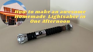 How to make an awesome Lightsaber in one afternoon (plus drying time) all from Home Depot parts!