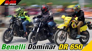 Benelli Leoncino  Dominar 400  Suzuki DR 650  Yamaha XT 660 NKD  DRAG RACES Santa Marta 2023