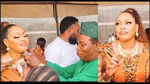 Mama Awero and Other Popular Actors Shower Money on Shola Kosoko at Her Baby's Naming Ceremony