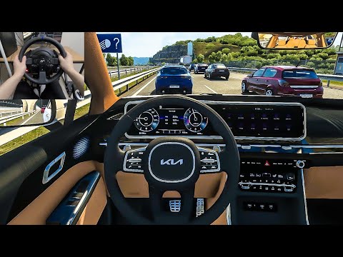 Euro Truck Simulator 2 KIA Carnival 2022 Traffic Jam Steering Wheel Gameplay