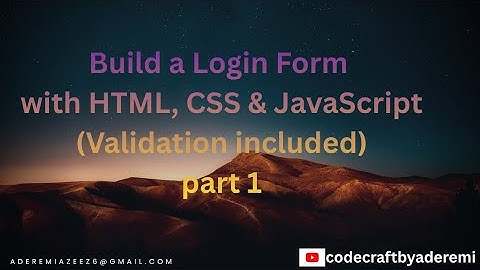 Build a Responsive Login Form Using HTML, CSS & JavaScript | Beginner Validation Tutorial - Part 1
