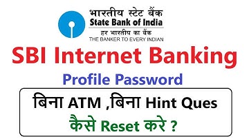 How to Reset SBI Internet Banking Profile Password ,Reset SBI Profile Password Without ATM Card