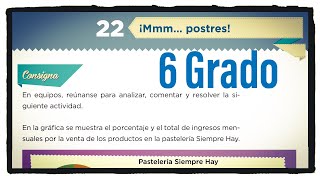 Desafío 22 sexto grado !Mmm...postres! páginas 41 y 42 del libro de matemáticas de 6 grado