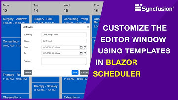 Customize the Editor Window Using Templates in Blazor Scheduler