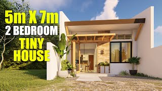 5m x 7m SIMPLE SMALL BUDGET Two Bedroom Modern Spacious TINY HOUSE Design