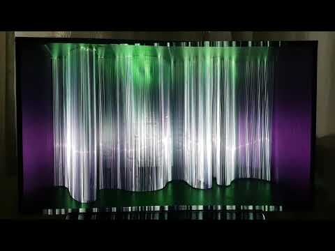 Tal Amitai Lavi- A Curtain (2018), Nylon strings and projection (mock-up)