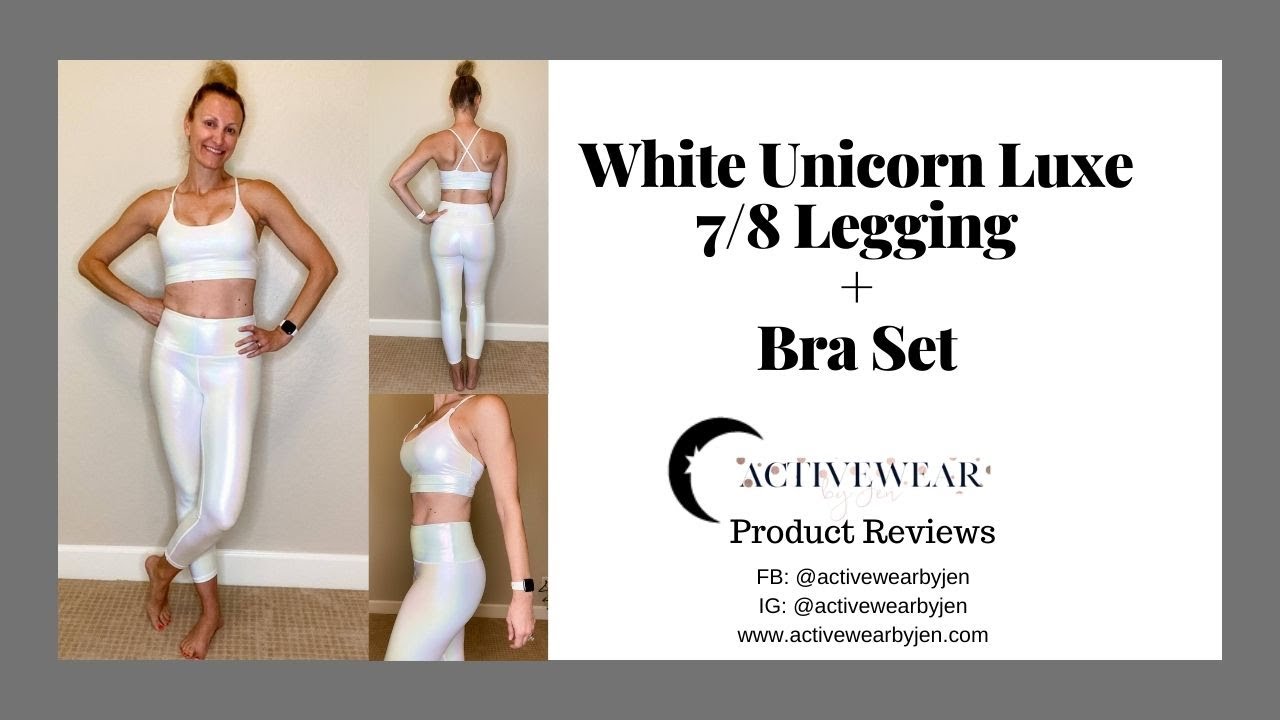 White Unicorn Luxe 7/8 Legging + Bra Set