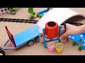 DIY tractor making mini CONCRETE BRIDGE for TRAINS | diy mini CONTRUCTION | MINI CONCRETE MIXER