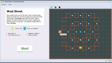 Karel the Robot in NCLab, Version 0.9 - West Street (Yellow Belt 3 - Conditions)