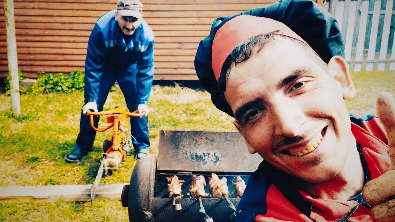 =влог= отмечаем день Победы!! делаем шашлыки (пилим дрова старинной ...