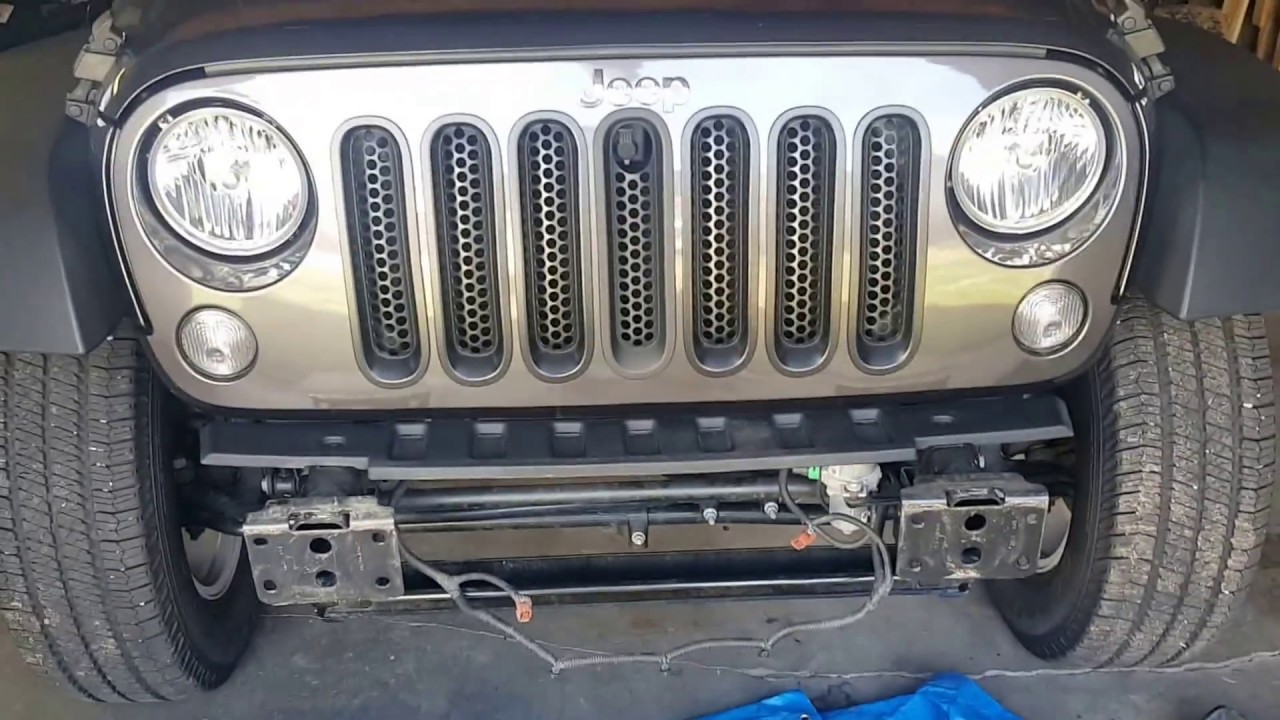 How To Remove A Jeep JK Front Bumper And Install An Aftermarket Bumper -  YouTube