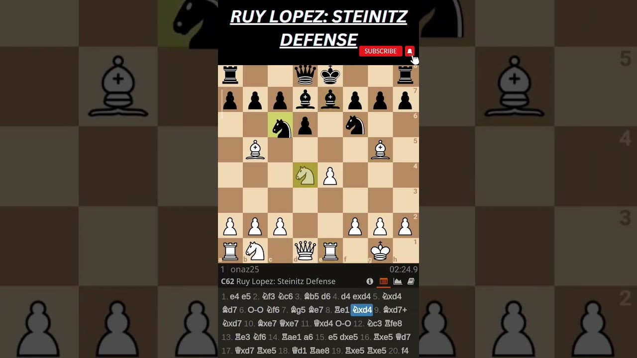 Breaking the Center and Winning the Game👍👌 Ruy Lopez: Steinitz Attack👊  #chess#chessstrategy#lichess 