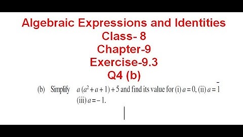 NCERT Solution CLASS-8VIII Math CHAPTER- 9 Algebraic Expressions and Identities Exercise-9.3@bhullar