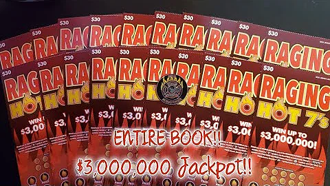 Full Book!! | $30 Raging Hot 7's from the NJ Lottery!! ~ $600