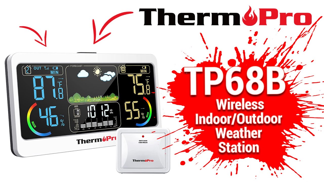 ThermoPro TP68B Weather Station – 500ft Wireless Indoor Outdoor Thermometer  Setup Video 