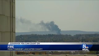 Firefighters battle large trash fire in Lancaster County