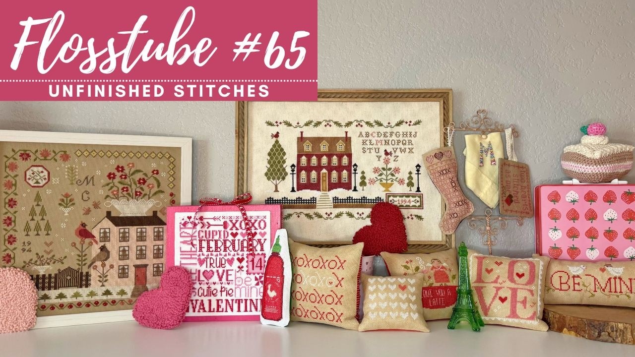 Flosstube #65: February Finishes, Crocheting, Quilting and Puppies!