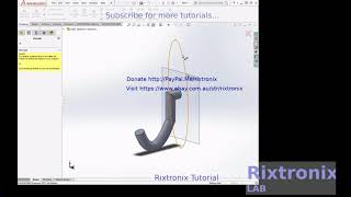 Tutorial creating rounded wall mouinted towel hook swept boss solidworks