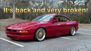 The 850i is back! Paint and body is done but it’s still very broken. Can we fix it?