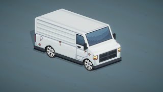 MinibusStand Demonstration Old Gray Car Coupe For Chemodenstudio Low Poly 3d Model