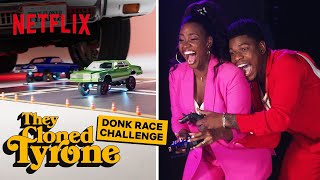 John Boyega and Teyonah Parris Race Remote-controlled Cars | They Cloned Tyrone | Netflix
