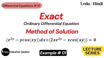 Differential Equation | Exact Differential Equation | Concept & Example