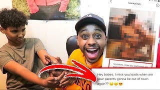 READING MY LITTLE BROTHERS INSTAGRAM DMs *PRANK!* (CAUGHT CHEATING?!)