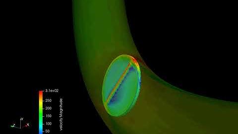 Steady State Simulation in Elbow Throttle Valve - Velocity Contour