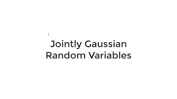 Jointly Gaussian Random Variables