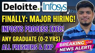 😎Deloitte Finally Any Grads Hiring | Infosys Process Executive Hiring | Off Campus Drive 2026-2020
