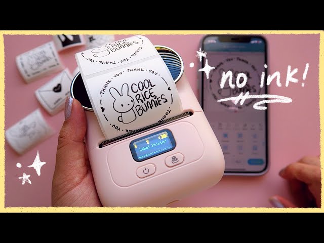 NO INK Stickers for Your Shop or Scrapbooking ✨ Phomemo M110 Mini Label Printer Demo u0026 Review class=