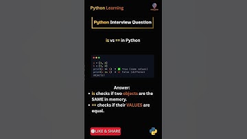Python is vs == Secret! #Python #Programming #Coding #Tech #Developer #LearnToCode